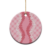 Hawaii Aloha Plumeria Lei Pink Palaka Ceramic Ornament - Polynesian Pride