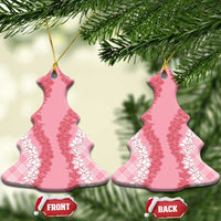 Hawaii Aloha Plumeria Lei Pink Palaka Ceramic Ornament - Polynesian Pride