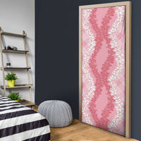 Hawaii Aloha Plumeria Lei Pink Palaka Door Cover - Polynesian Pride