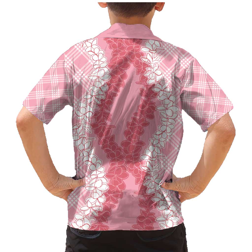 Hawaii Aloha Plumeria Lei Pink Palaka Family Matching Mermaid Dress and Hawaiian Shirt - Polynesian Pride