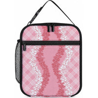 Hawaii Aloha Plumeria Lei Pink Palaka Lunch Bag