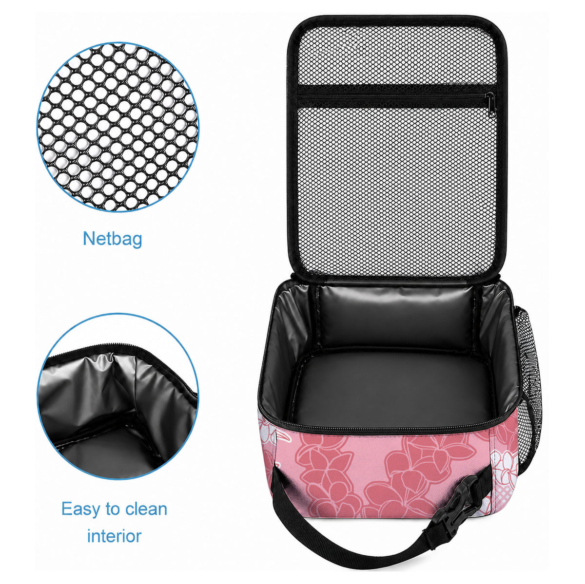 Hawaii Aloha Plumeria Lei Pink Palaka Lunch Bag