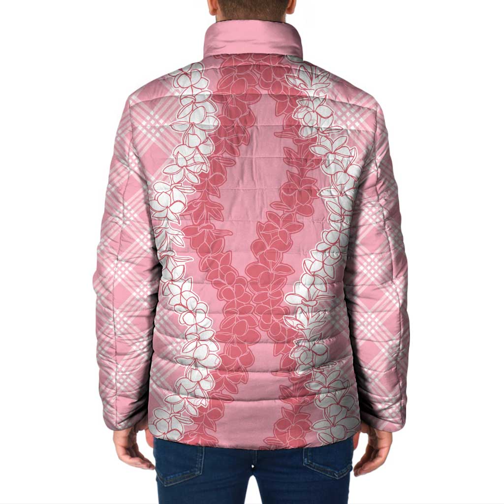 Hawaii Aloha Plumeria Lei Pink Palaka Padded Jacket - Polynesian Pride