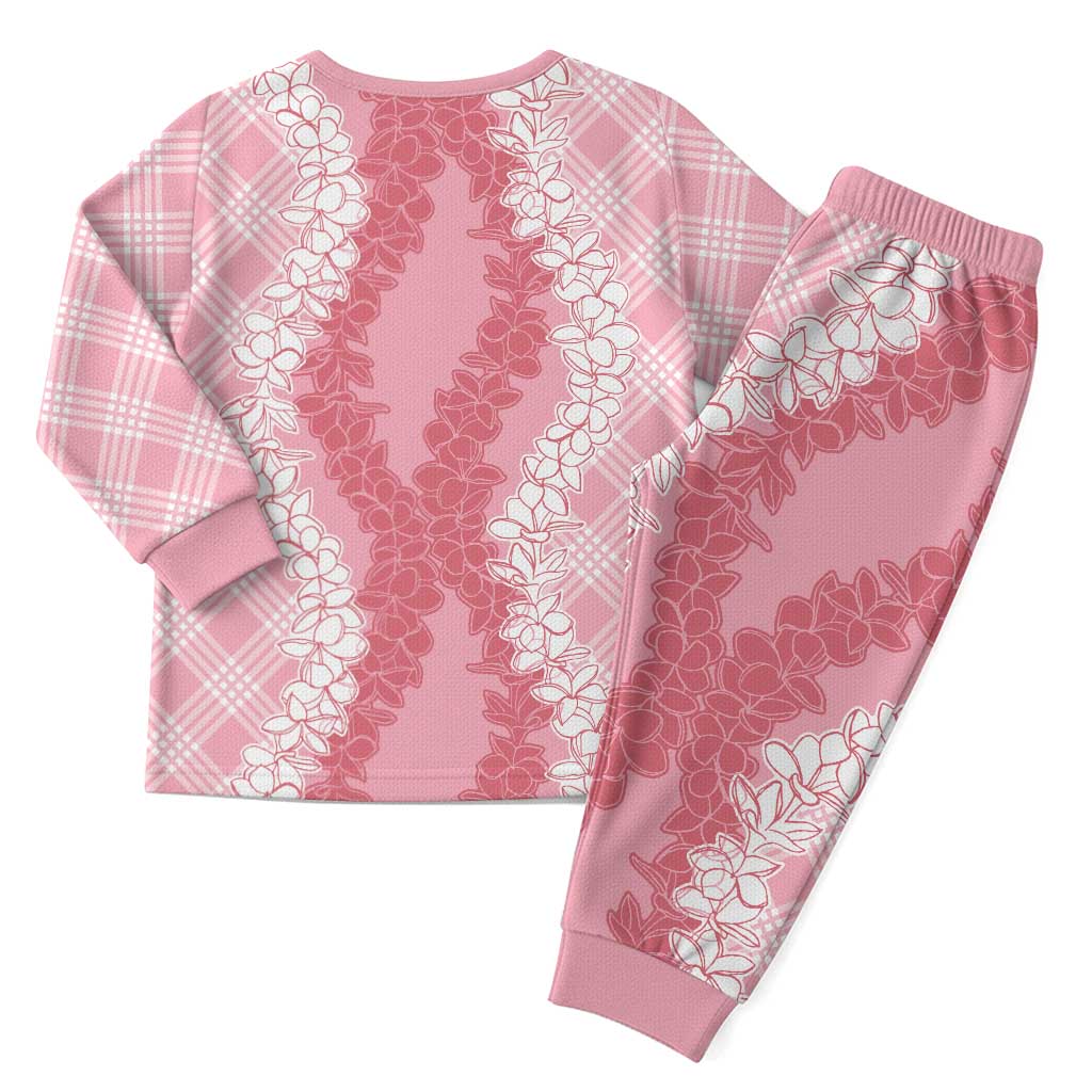 Hawaii Aloha Plumeria Lei Pink Palaka Christmas Pajama Set - Polynesian Pride