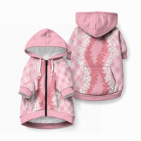 Hawaii Aloha Plumeria Lei Pink Palaka Pet Hoodie