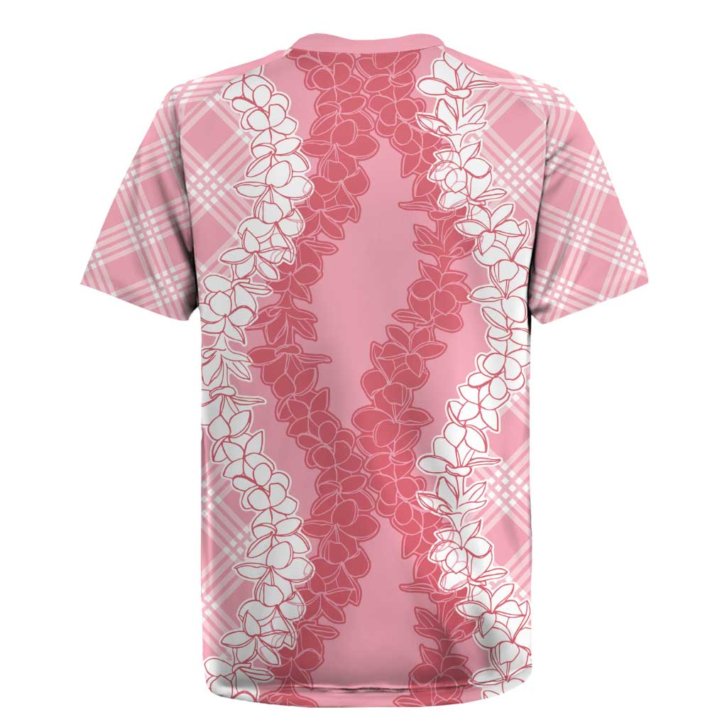 Hawaii Aloha Plumeria Lei Pink Palaka Rugby Jersey - Polynesian Pride