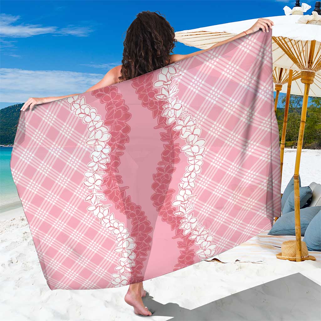Hawaii Aloha Plumeria Lei Pink Palaka Sarong - Polynesian Pride