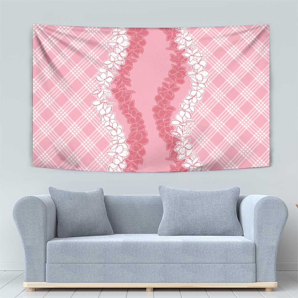 Hawaii Aloha Plumeria Lei Pink Palaka Tapestry - Polynesian Pride