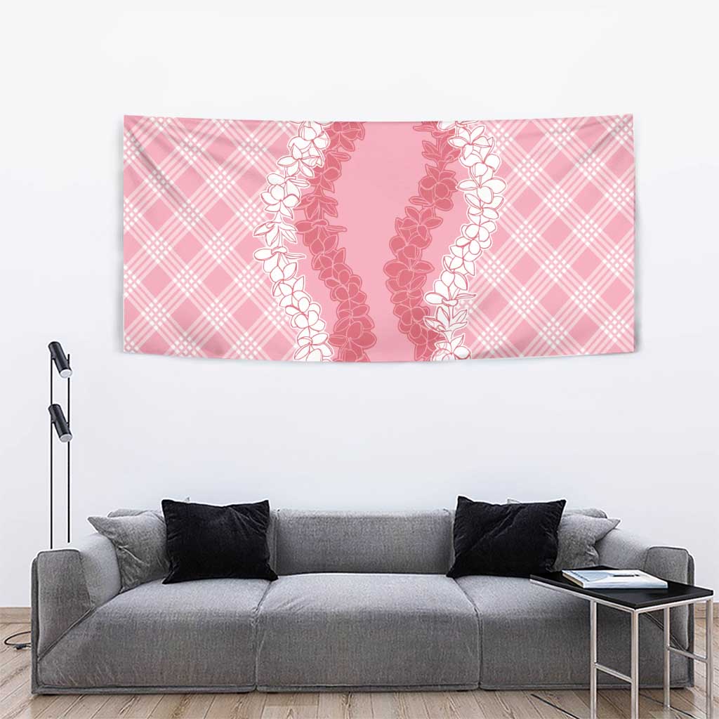 Hawaii Aloha Plumeria Lei Pink Palaka Tapestry - Polynesian Pride