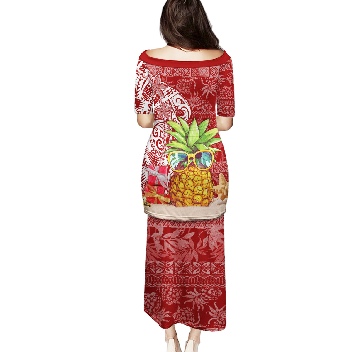 Mele Kalikimaka Hawaii Christmas Family Matching Puletasi Dress and Hawaiian Shirt Pineapple Party LT7 - Polynesian Pride