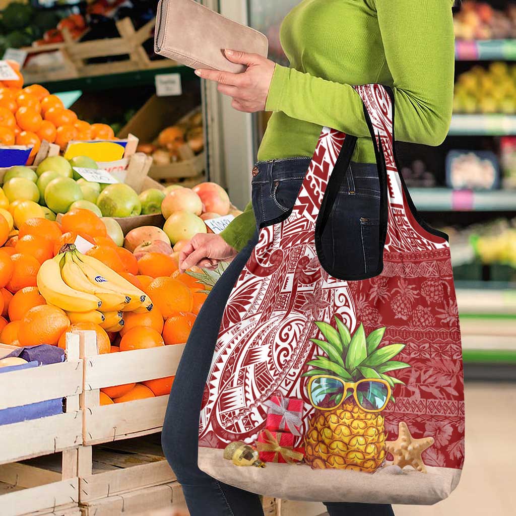 Mele Kalikimaka Hawaii Christmas Grocery Bag Pineapple Party