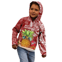Mele Kalikimaka Hawaii Christmas Kid Hoodie Pineapple Party LT7 - Polynesian Pride