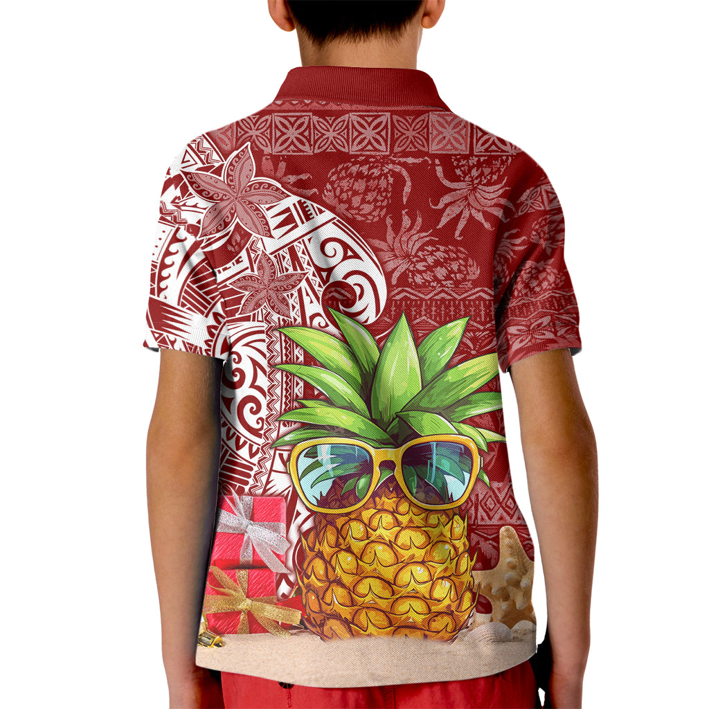 Mele Kalikimaka Hawaii Christmas Kid Polo Shirt Pineapple Party LT7 - Polynesian Pride