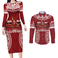 Personalized Mate Maa Tonga Rugby Couples Matching Long Sleeve Bodycon Dress and Long Sleeve Button Shirt Ofa Atu Tonga