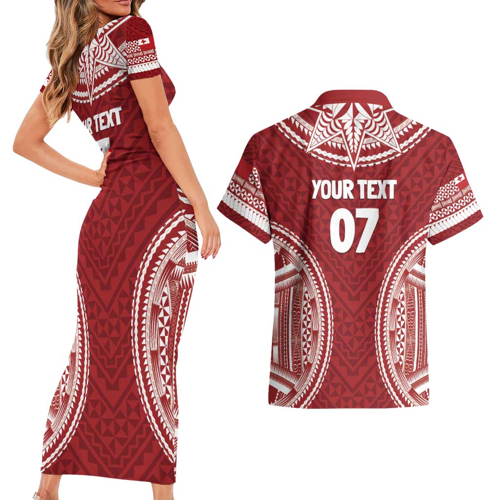 Personalized Mate Maa Tonga Rugby Couples Matching Short Sleeve Bodycon Dress and Hawaiian Shirt Ofa Atu Tonga