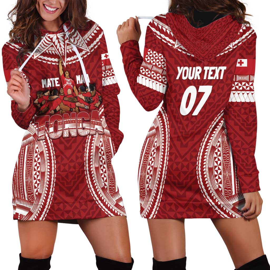 Personalized Mate Maa Tonga Rugby Hoodie Dress Ofa Atu Tonga LT7 - Polynesian Pride