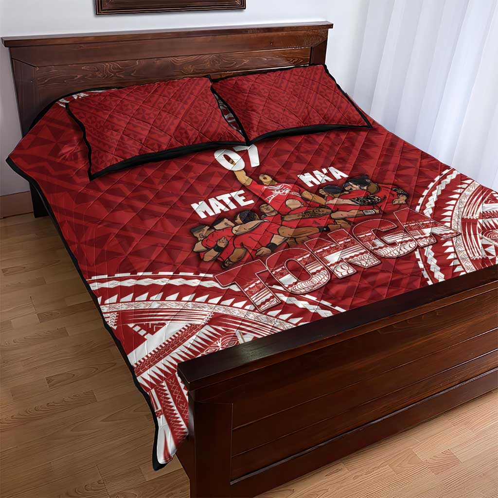 Personalized Mate Maa Tonga Rugby Quilt Bed Set Ofa Atu Tonga