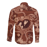 Hawaii Plumeria Long Sleeve Button Shirt Hau'oli la Makuahine Sunburned LT7 - Polynesian Pride