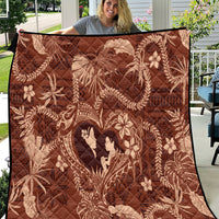 Hawaii Plumeria Quilt Hau'oli la Makuahine Sunburned LT7 Brown - Polynesian Pride