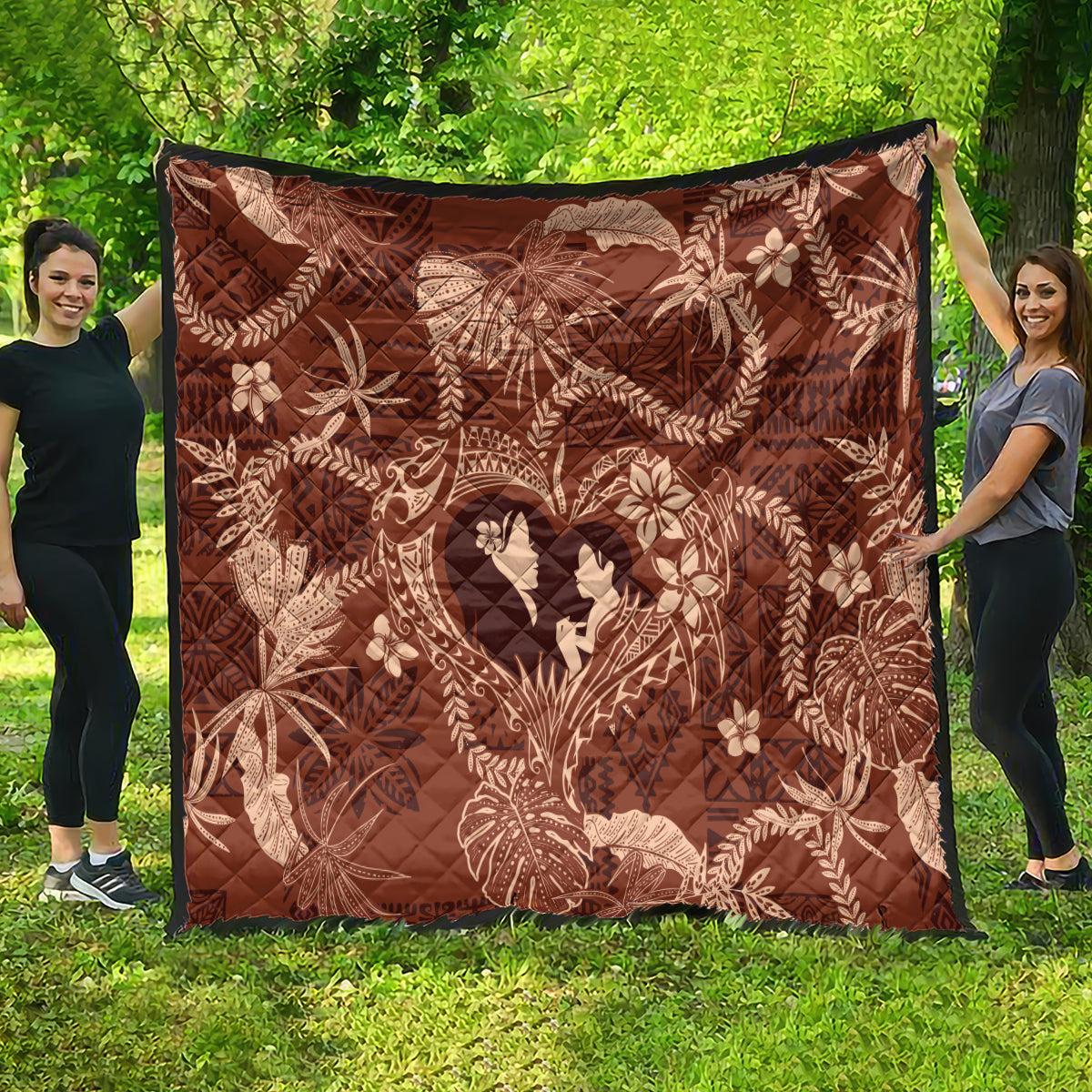 Hawaii Plumeria Quilt Hau'oli la Makuahine Sunburned LT7 - Polynesian Pride