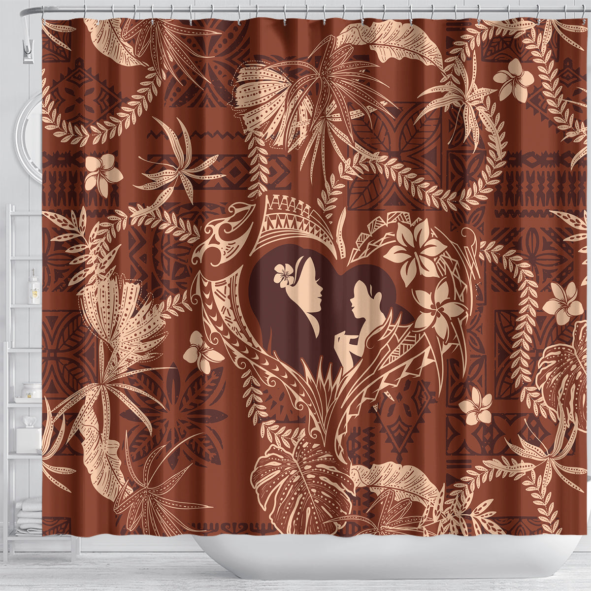 Hawaii Plumeria Shower Curtain Hau'oli la Makuahine Sunburned LT7 - Polynesian Pride