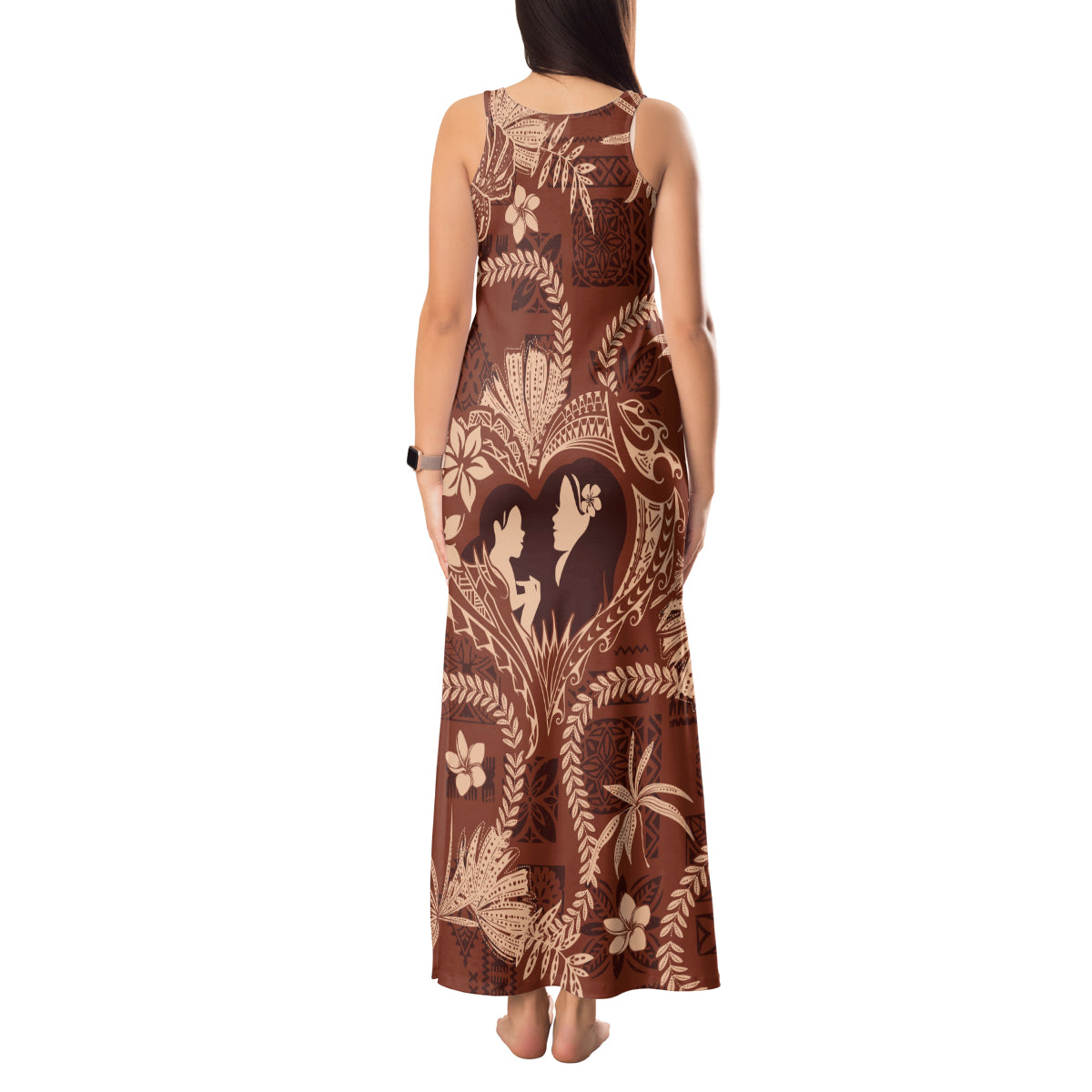 Hawaii Plumeria Tank Maxi Dress Hau'oli la Makuahine Sunburned LT7 - Polynesian Pride