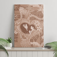 Hawaii Plumeria Canvas Wall Art Hau'oli la Makuahine Beige LT7 - Polynesian Pride