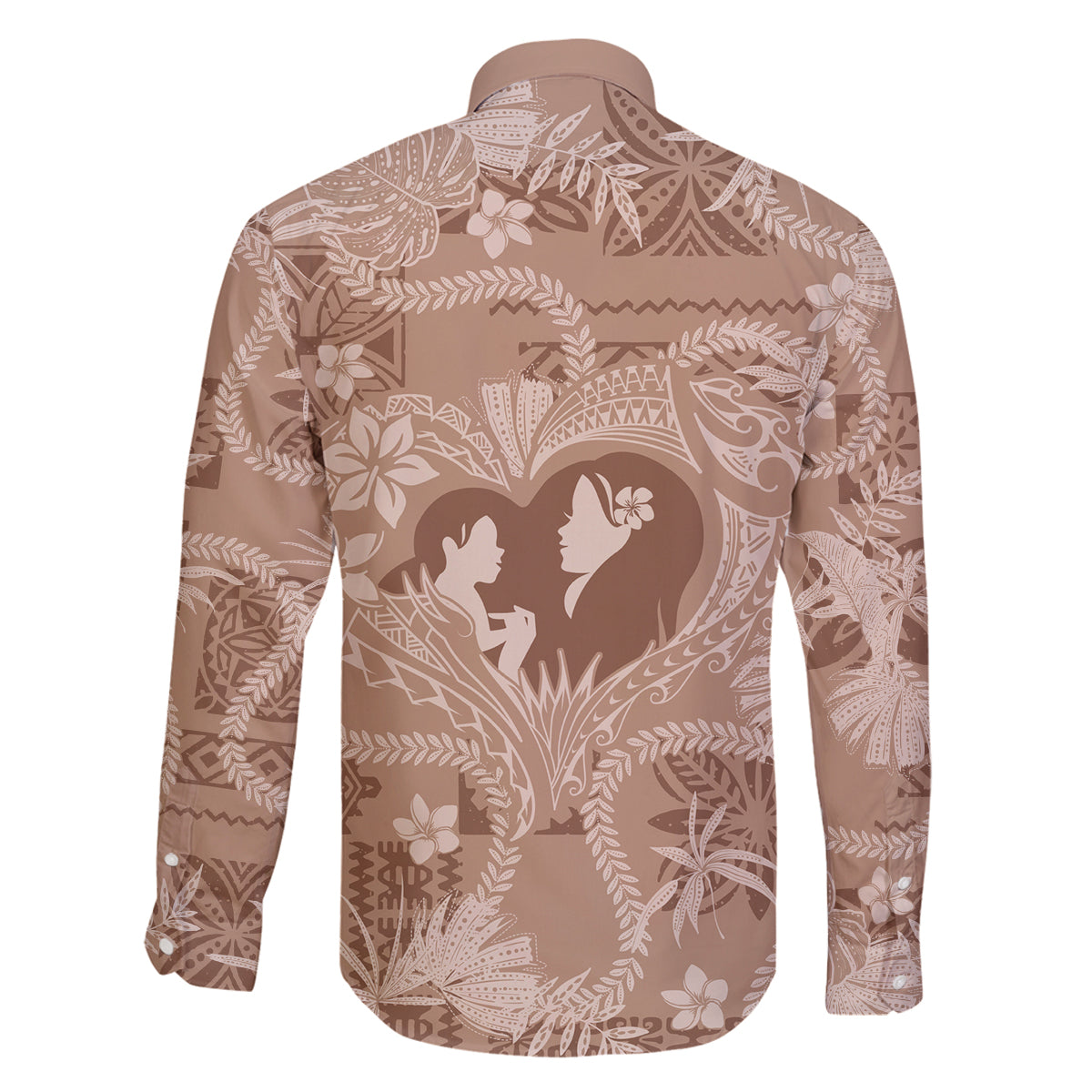 Hawaii Plumeria Family Matching Tank Maxi Dress and Hawaiian Shirt Hau'oli la Makuahine Beige LT7 - Polynesian Pride