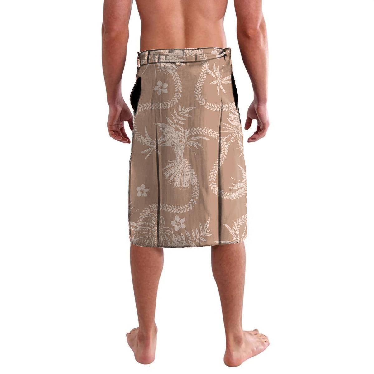 Hawaii Plumeria Lavalava Hau'oli la Makuahine Beige LT7 - Polynesian Pride