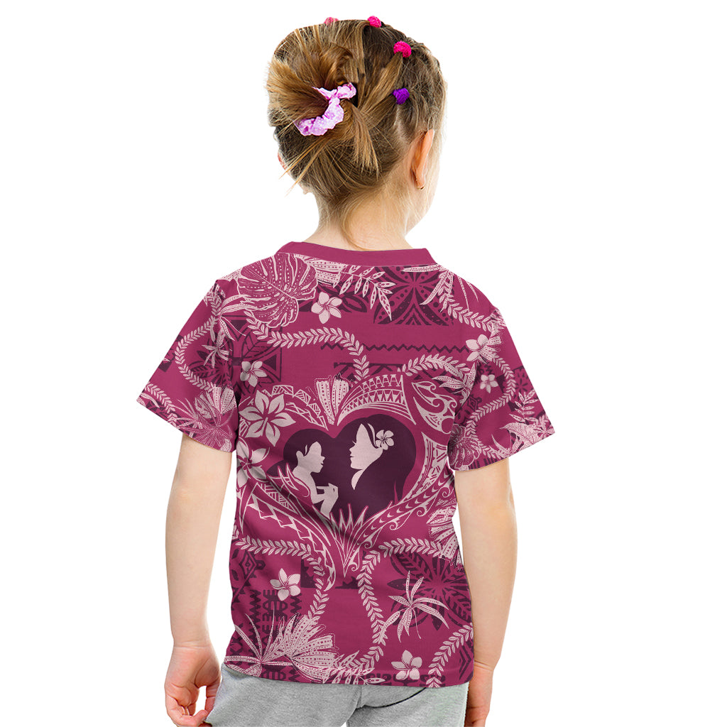 Hawaii Plumeria Kid T Shirt Hau'oli la Makuahine Rosy LT7 - Polynesian Pride