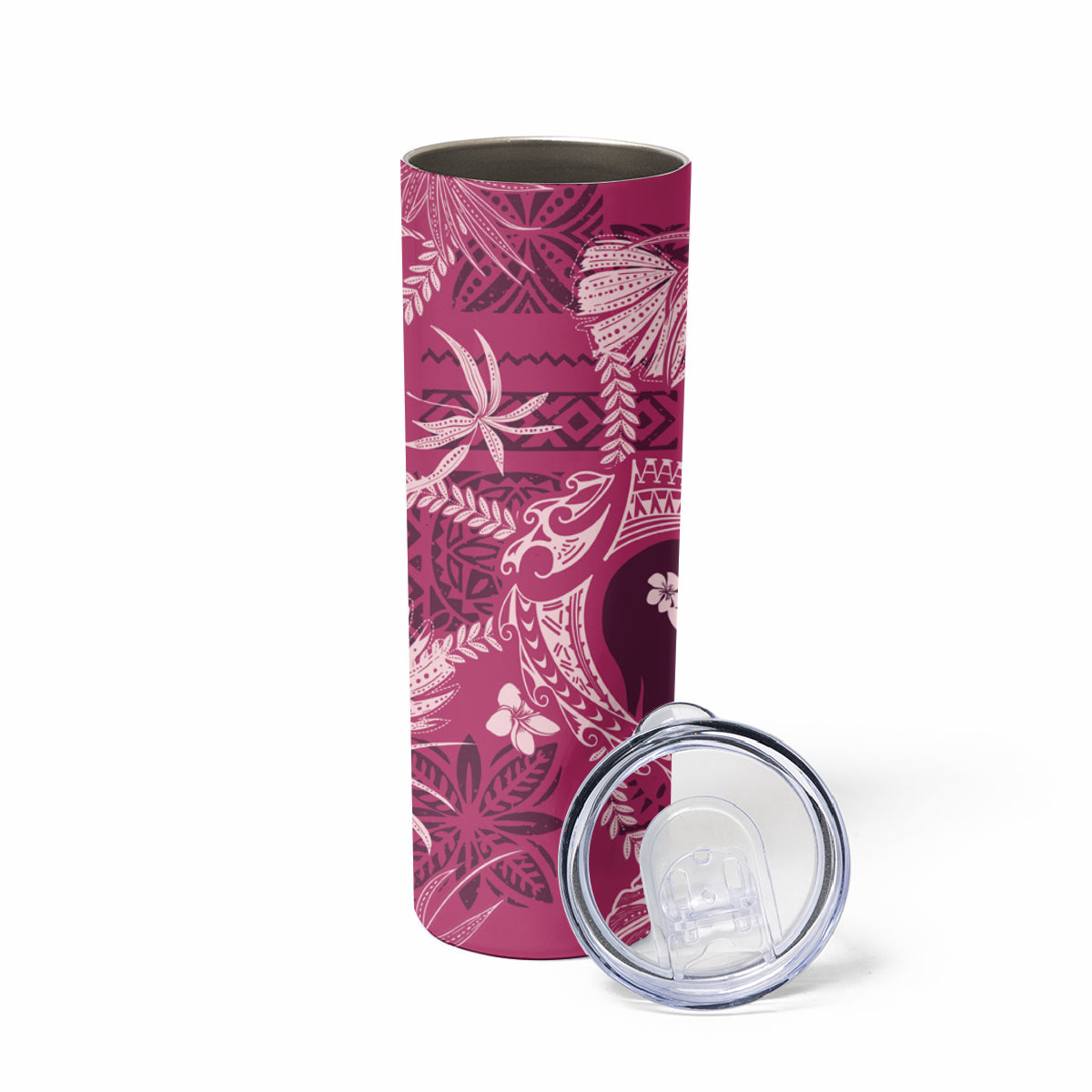 Hawaii Plumeria Skinny Tumbler Hau'oli la Makuahine Rosy