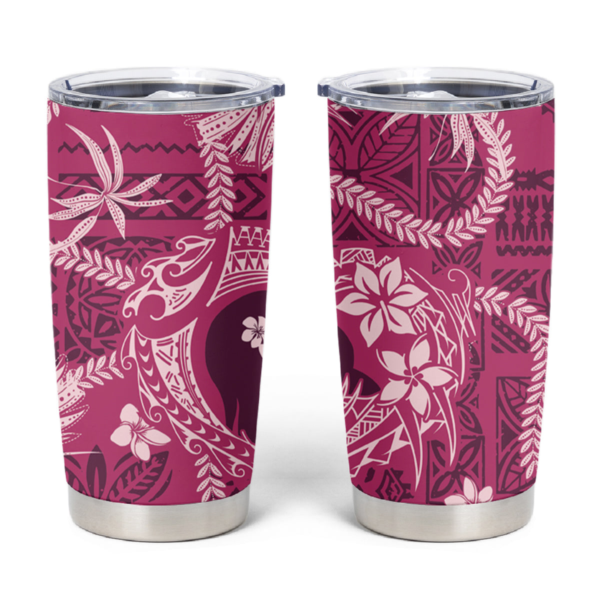 Hawaii Plumeria Tumbler Cup Hau'oli la Makuahine Rosy