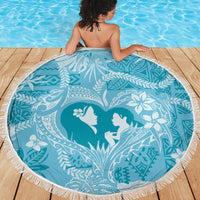 Hawaii Plumeria Beach Blanket Hau'oli la Makuahine Turquoise LT7 - Polynesian Pride