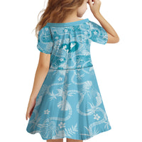 Hawaii Plumeria Family Matching Long Sleeve Bodycon Dress and Hawaiian Shirt Hau'oli la Makuahine Turquoise LT7 - Polynesian Pride