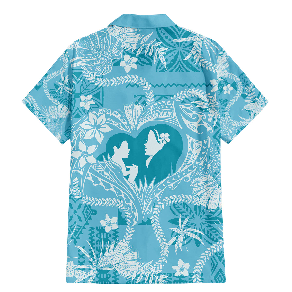 Hawaii Plumeria Family Matching Mermaid Dress and Hawaiian Shirt Hau'oli la Makuahine Turquoise LT7 - Polynesian Pride