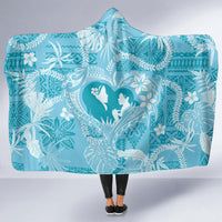 Hawaii Plumeria Hooded Blanket Hau'oli la Makuahine Turquoise LT7 - Polynesian Pride