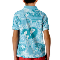 Hawaii Plumeria Kid Polo Shirt Hau'oli la Makuahine Turquoise LT7 - Polynesian Pride