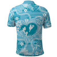 Hawaii Plumeria Polo Shirt Hau'oli la Makuahine Turquoise LT7 - Polynesian Pride