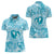 Hawaii Plumeria Women Polo Shirt Hau'oli la Makuahine Turquoise LT7 - Polynesian Pride