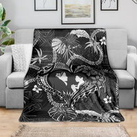 Hawaii Plumeria Blanket Hau'oli la Makuahine Monochrome LT7 - Polynesian Pride