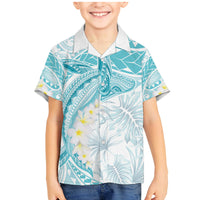 Polynesia Humpback Whale Family Matching Mermaid Dress and Hawaiian Shirt Tropical Plumeria Turquoise