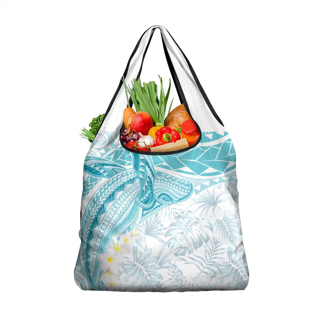 Polynesia Humpback Whale Grocery Bag Tropical Plumeria Turquoise LT7 1-pack One Size Turquoise - Polynesian Pride