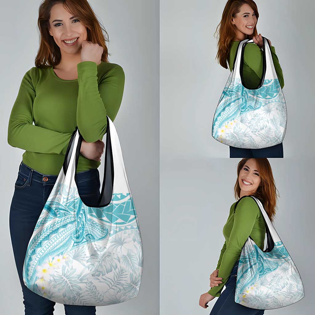 Polynesia Humpback Whale Grocery Bag Tropical Plumeria Turquoise LT7 - Polynesian Pride