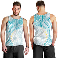Polynesia Humpback Whale Men Tank Top Tropical Plumeria Turquoise LT7 - Polynesian Pride
