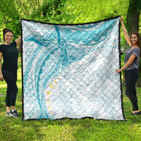 Polynesia Humpback Whale Quilt Tropical Plumeria Turquoise LT7 - Polynesian Pride