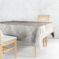 Polynesia Humpback Whale Tablecloth Tropical Plumeria Beige