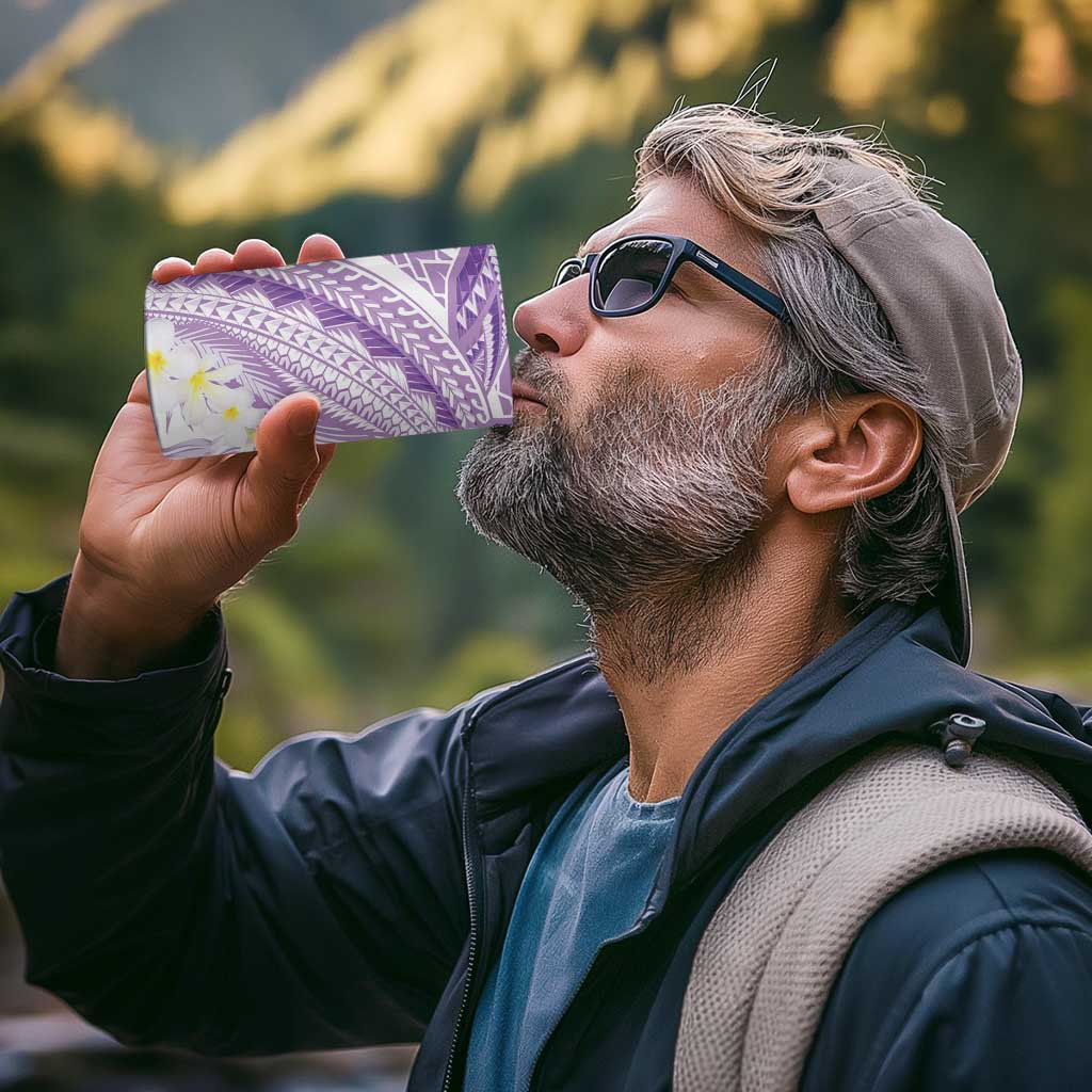 Polynesia Humpback Whale 4 in 1 Can Cooler Tumbler Tropical Plumeria Lavender