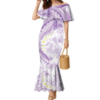 Polynesia Humpback Whale Family Matching Mermaid Dress and Hawaiian Shirt Tropical Plumeria Lavender