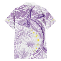 Polynesia Humpback Whale Family Matching Tank Maxi Dress and Hawaiian Shirt Tropical Plumeria Lavender