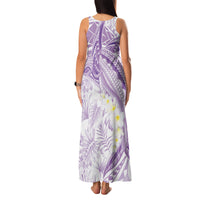 Polynesia Humpback Whale Family Matching Tank Maxi Dress and Hawaiian Shirt Tropical Plumeria Lavender